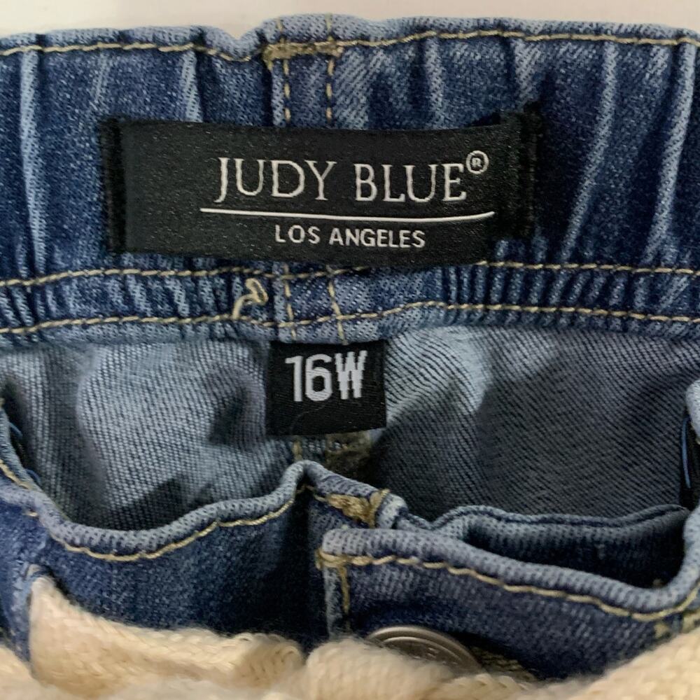 Judy Blue Drawstring Blue Denim Stretch Joggers Jeans 16W Drawstring - Picture 3 of 8
